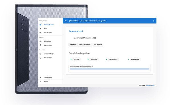 Datis Box et écran d'administration